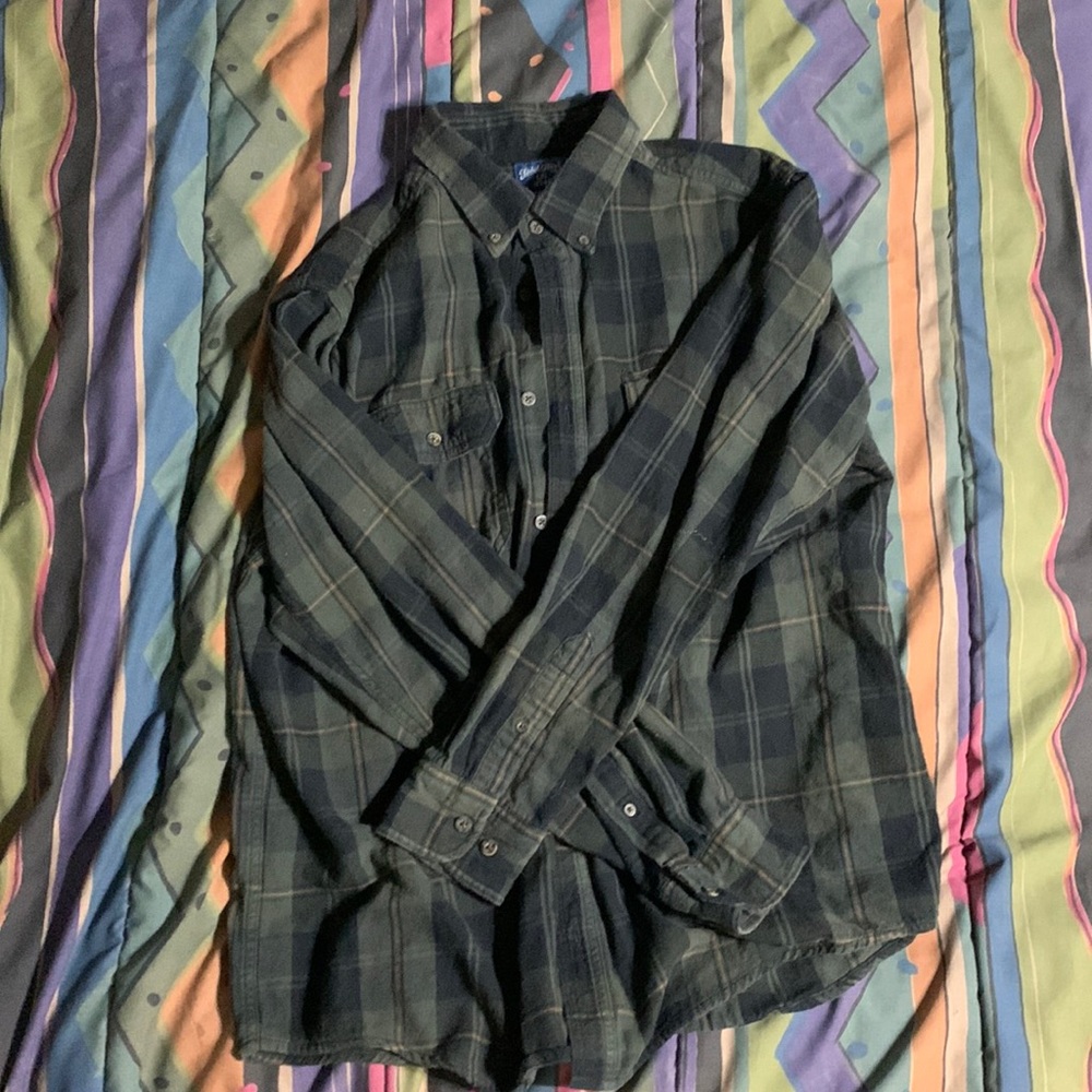 faded glory green flannel